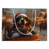 Bernese Mountain Dog Achterbaan Kerst Groot Cadeauzakje (Achterkant)