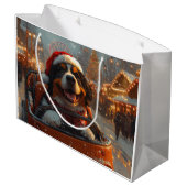 Bernese Mountain Dog Achterbaan Kerst Groot Cadeauzakje (Achterkant Gekanteld)