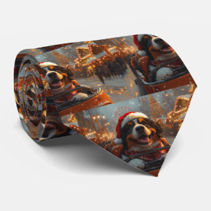 Bernese Mountain Dog Achterbaan Kerst  Stropdas