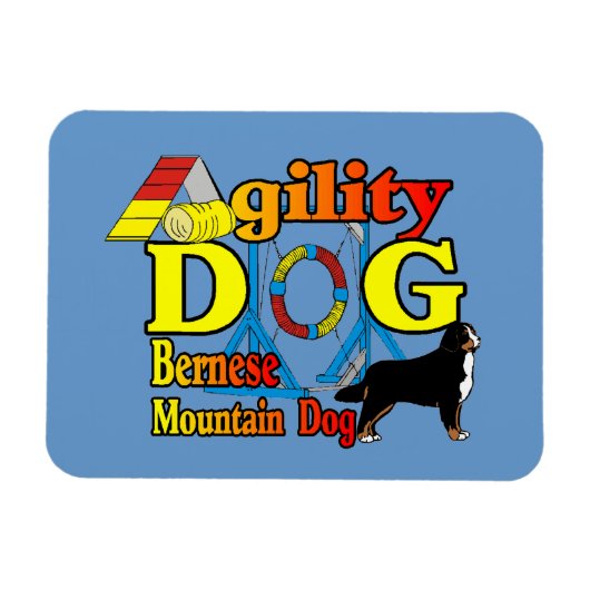 Bernese Mountain Dog Agility Magneet (Horizontaal)