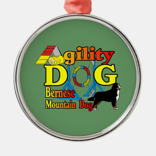 Bernese Mountain Dog Agility Metalen Ornament (Voorkant)