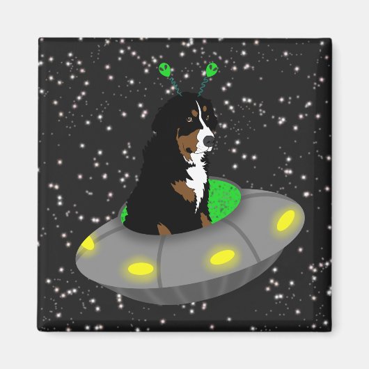 Bernese Mountain Dog Alien Magneet (Voorkant)