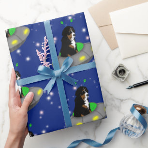 Bernese Mountain Dog Alien UFO Cadeaupapier