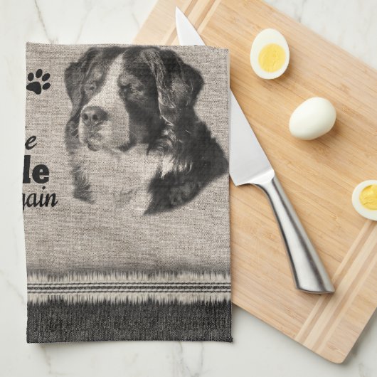 Bernese Mountain dog als alles mislukt, citaat Theedoek (Quarter Fold)