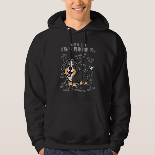 Bernese Mountain Dog Anatomy Cute Pet Dog Mom Dog Hoodie (Voorkant)