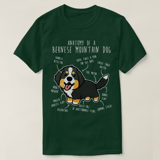 Bernese Mountain Dog Anatomy T-shirt (Design voorkant)