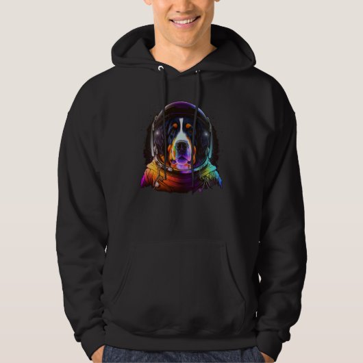 Bernese Mountain Dog Astronaut Colorful Outer Spac Hoodie (Voorkant)