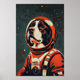 Bernese Mountain Dog Astronaut Poster, Berner Senn Poster