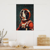 Bernese Mountain Dog Astronaut Poster, Berner Senn Poster (Keuken)