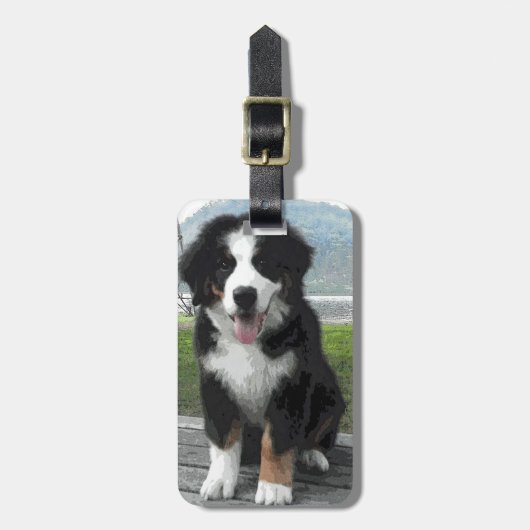 Bernese Mountain Dog bagagelabel (Voorkant verticaal)