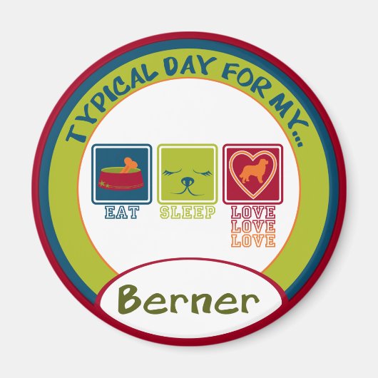 Bernese Mountain Dog (Berner) Magneet (Voorkant)