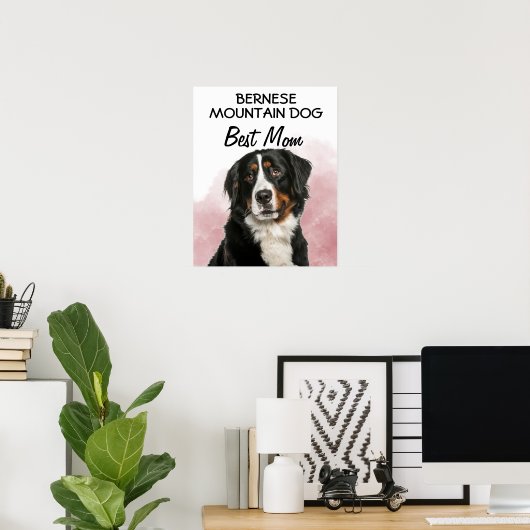 Bernese Mountain Dog Best mama Poster (Thuiskantoor)