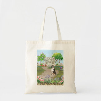 Bernese Mountain Dog bij de Cottage-canvas tas