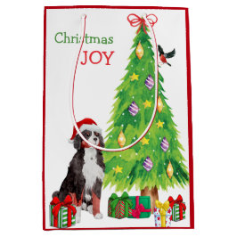 Bernese Mountain Dog, Bird en kerstboom Medium Cadeauzakje
