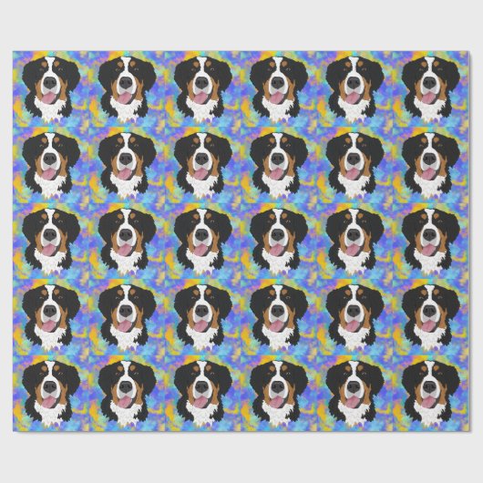 Bernese Mountain Dog Birthday Cadeaupapier (Vlak)