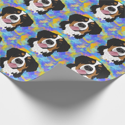 Bernese Mountain Dog Birthday Cadeaupapier (Hoek)