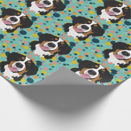 Bernese Mountain Dog Birthday Cadeaupapier (Hoek)