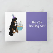 Bernese Mountain Dog Birthday Folded Wenskaart Kaart (Binnen)
