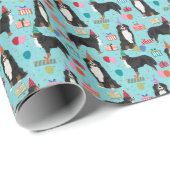 Bernese Mountain Dog Birthday Gift Wrap Cadeaupapier (Rol Hoek)