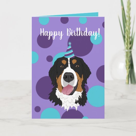 Bernese Mountain Dog Birthday Kaart (Voorkant)
