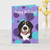 Bernese Mountain Dog Birthday Kaart (Gele Bloem)