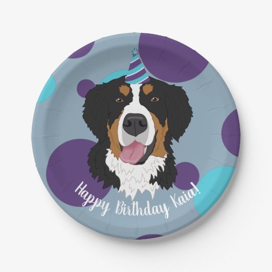 Bernese Mountain Dog Birthday Papieren Bordje (Voorkant)