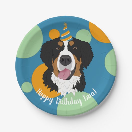 Bernese Mountain Dog Birthday Papieren Bordje (Voorkant)
