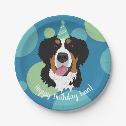 Bernese Mountain Dog Birthday Papieren Bordje (Voorkant)