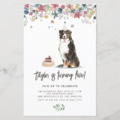 Bernese Mountain Dog Birthday Party Invitation (Voorkant)