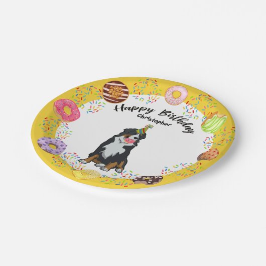 Bernese Mountain Dog Birthday Party Paper Bord (Gekanteld)