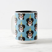 Bernese Mountain Dog Birthday Tweekleurige Koffiemok (Voorkant links)