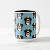 Bernese Mountain Dog Birthday Tweekleurige Koffiemok (Voorkant rechts)