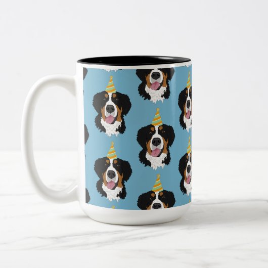 Bernese Mountain Dog Birthday Tweekleurige Koffiemok (Links)