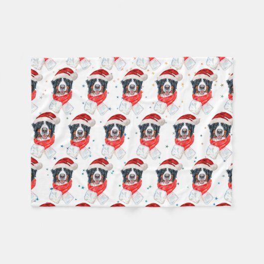 Bernese Mountain Dog Breed Christmas Fleece Deken (Voorkant (Horizontaal))