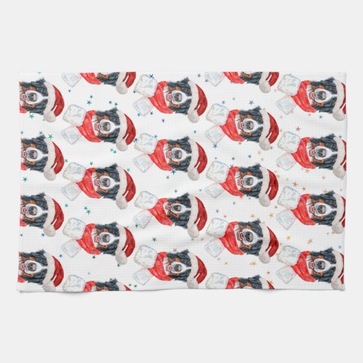 Bernese Mountain Dog Breed Christmas Theedoek (Horizontaal)