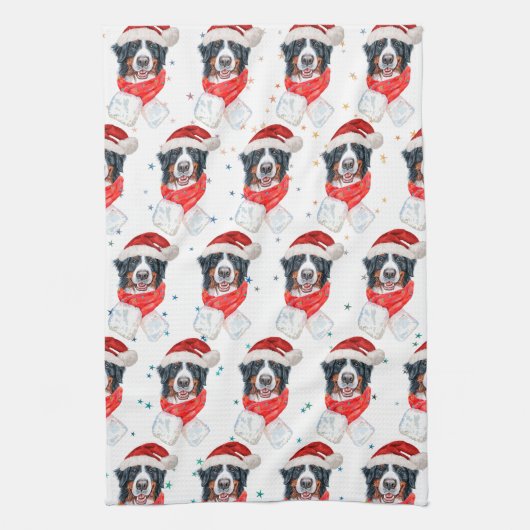 Bernese Mountain Dog Breed Christmas Theedoek (Verticaal)