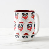 Bernese Mountain Dog Breed Christmas Tweekleurige Koffiemok (Voorkant rechts)