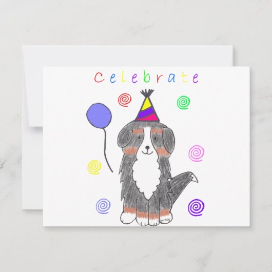 Bernese Mountain Dog Celebrate Kaart (Voorkant)