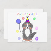 Bernese Mountain Dog Celebrate Kaart (Voorkant / Achterkant)