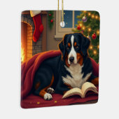 Bernese Mountain Dog Christmas Bedtime Story Keramisch Ornament (Rechts)