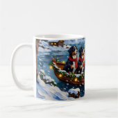 Bernese Mountain Dog Christmas Boat Holiday Koffiemok (Links)
