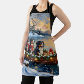 Bernese Mountain Dog Christmas Boat Holiday Schort (Insitu)