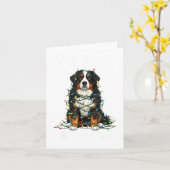 Bernese Mountain Dog Christmas I'm Fine Everything Kaart (Gele Bloem)