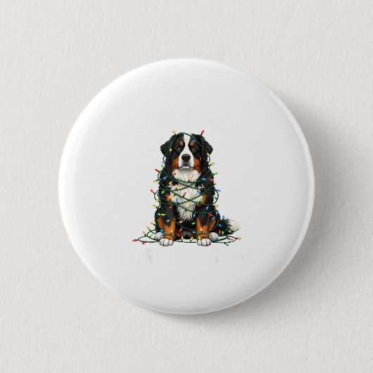 Bernese Mountain Dog Christmas I'm Fine Everything Ronde Button 5,7 Cm (Voorkant)