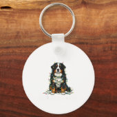 Bernese Mountain Dog Christmas I'm Fine Everything Sleutelhanger (Voorkant)