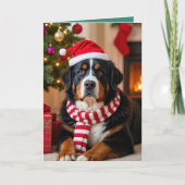 Bernese Mountain Dog Christmas Kaart (Voorkant)