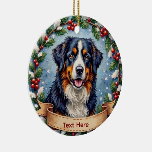 Bernese Mountain Dog Christmas Keramisch Ornament (Rechts)