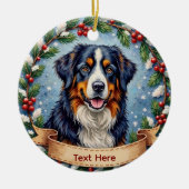 Bernese Mountain Dog Christmas Keramisch Ornament (Voorkant)