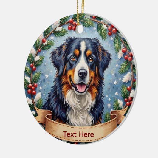 Bernese Mountain Dog Christmas Keramisch Ornament (Links)