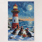 Bernese Mountain Dog Christmas Lighthouse Holiday Legpuzzel (Verticaal)